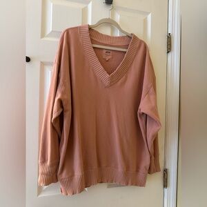 Aerie Women's Dusty Pink V-Neck Sweater